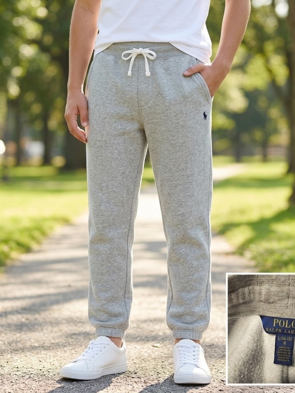 Polo Ralph Lauren Gray Sweatpants with Drawstring Youth